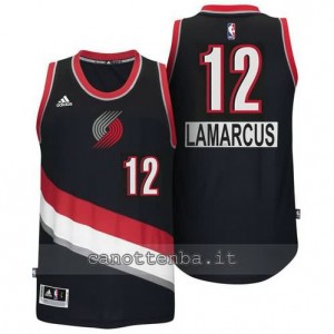 maglia LaMarcus aldridge #12 portland trail blazers moda nero