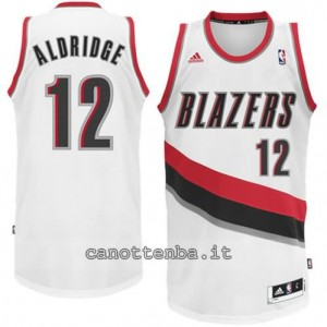 maglia LaMarcus aldridge #12 portland trail blazers rev30 bianca