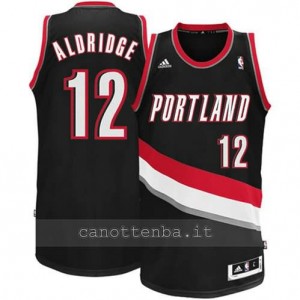 maglia LaMarcus aldridge #12 portland trail blazers rev30 nero