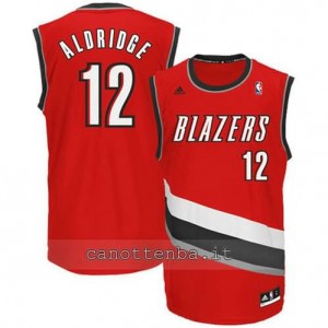 maglia LaMarcus aldridge #12 portland trail blazers rev30 rosso