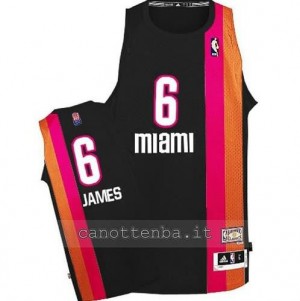 maglia LeBron James #6 miami heat floridian nero