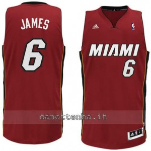 maglia LeBron james #6 miami heat revolution 30 rosso