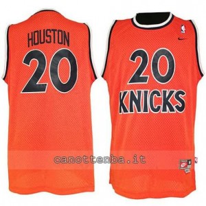 maglia allan houston #20 new york knicks hwc throwback arancia