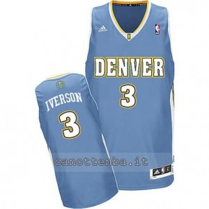 maglia allen iverson #3 denver nuggets revolution 30 blu