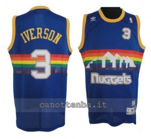 maglia allen iverson #3 denver nuggets soul blu