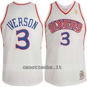 maglia allen iverson #3 philadelphia 76ers 1996-1997 retro