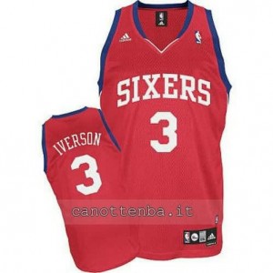 maglia allen iverson #3 philadelphia 76ers revolution 30 rosso