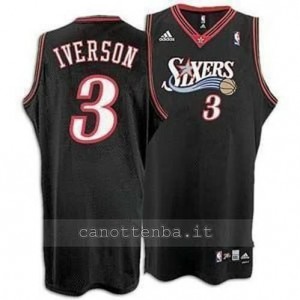 maglia allen iverson #3 philadelphia 76ers soul nero