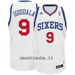 maglia andre iguodala #9 philadelphia 76ers revolution 30 bianca