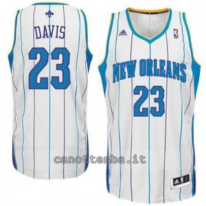 maglia anthony davis #23 new orleans hornets revolution 30 bianca