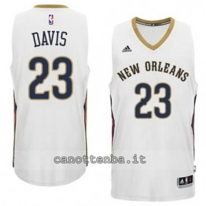 maglia anthony davis #23 new orleans pelicans 2014-2015 bianca