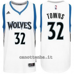 maglia anthony towns #32 minnesota timberwolves bianca