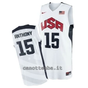 maglia basket carmelo anthony #15 nba usa 2012 bianca