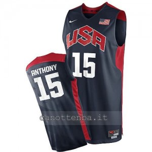 maglia basket carmelo anthony #15 nba usa 2012 blu