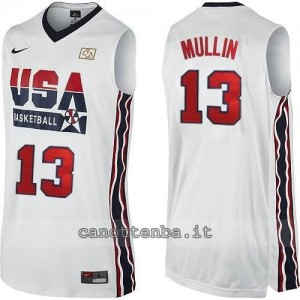 maglia basket chris mullin #13 nba usa 1992 bianca