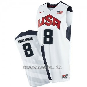 maglia basket deron williams #8 nba usa 2012 bianca