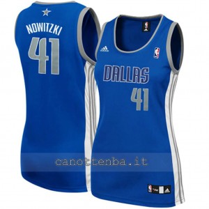 maglia basket donna dirk nowitzki #41 dallas mavericks blu