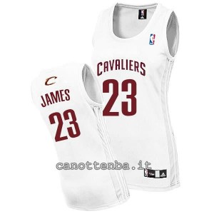 maglia basket donna lebron james #23 cleveland cavaliers bianca