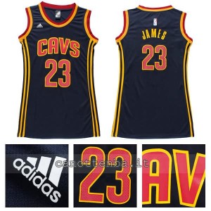 maglia basket donna lebron james #23 cleveland cavaliers navy blu