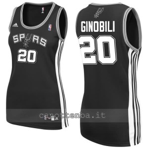 maglia basket donna manu ginobili #20 san antonio spurs nero