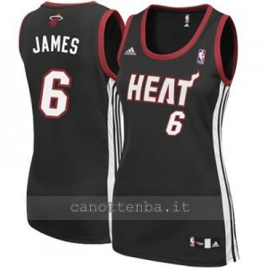 maglia basket donna miami heat LeBron James #6 nero