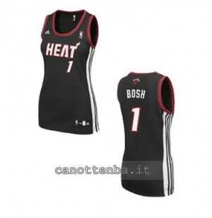 maglia basket donna miami heat chris bosh #1 nero