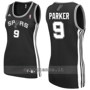 maglia basket donna tony parker #9 san antonio spurs nero