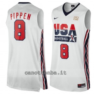 maglia basket scottie pippen #8 nba usa 1992 bianca