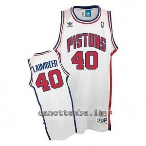 maglia bill laimbeer #40 detroit pistons bianca