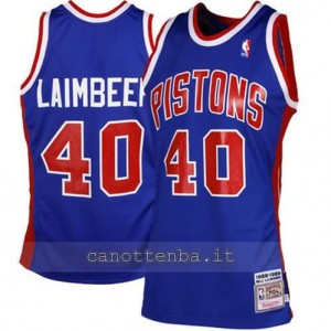 maglia bill laimbeer #40 detroit pistons blu