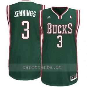 maglia brandon jennings #3 milwaukee bucks revolution 30 verde