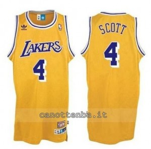 maglia byron scott #4 los angeles lakers giallo