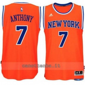 maglia carmelo anthony #7 new york knicks 2014-2015 arancia