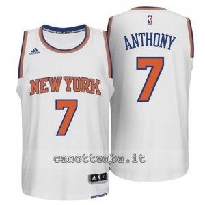 maglia carmelo anthony #7 new york knicks 2014-2015 bianca