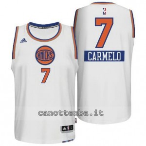 maglia carmelo anthony #7 new york knicks natale 2014 bianca