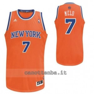 maglia carmelo anthony #7 new york knicks revolution 30 arancia