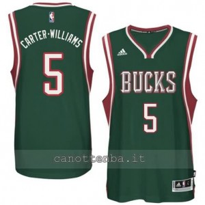 maglia carter williams #5 milwaukee bucks 2014-2015 verde