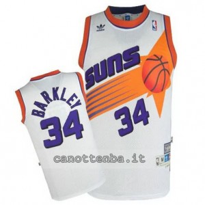 maglia charles barkley #34 phoenix suns soul bianca