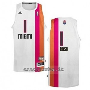 maglia chris bosh #1 miami heat floridian bianca