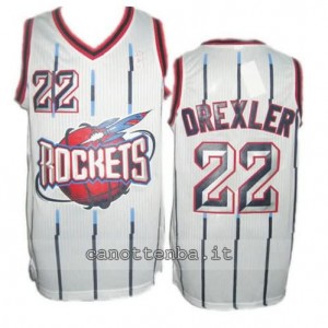 maglia clyde drexler #22 houston rockets classico bianca