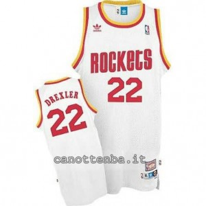 maglia clyde drexler #22 houston rockets soul bianca