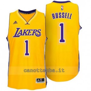maglia d'angelo russell #1 los angeles lakers 2014-2015 giallo
