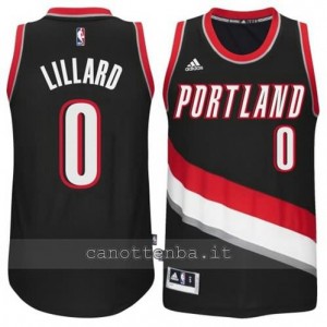 maglia damian lillard #0 portland trail blazers 2014-2015 nero