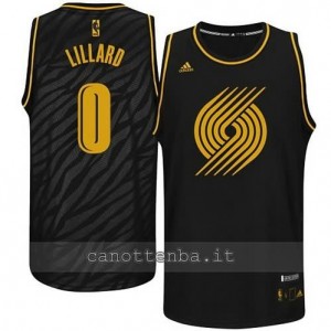 maglia damian lillard #0 portland trail blazers moda nero