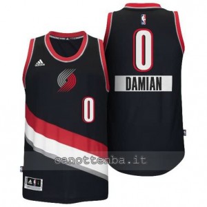 maglia damian lillard #0 portland trail blazers natale 2014 nero