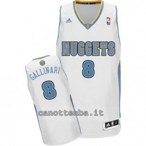 maglia danilo gallinari #8 denver nuggets revolution 30 bianca