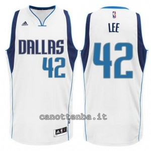 maglia david lee #42 dallas mavericks swingman bianca