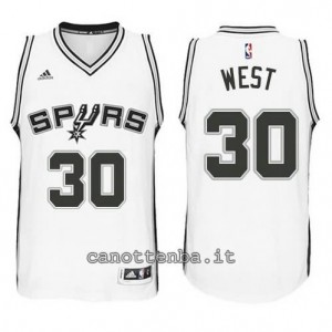 maglia david west #30 san antonio spurs 2014-2015 bianca