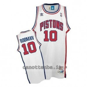 maglia dennis rodman #10 detroit pistons bianca