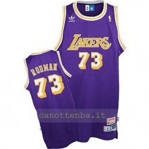 maglia dennis rodman #73 los angeles lakers porpora